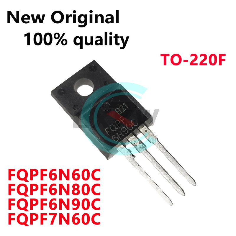 10/PCS New FQPF6N60C 6N60C FQPF6N80C 6N80C FQPF6N90C 6N90C FQPF7N60C 7N60C TO-220F Field effect tube In Stock