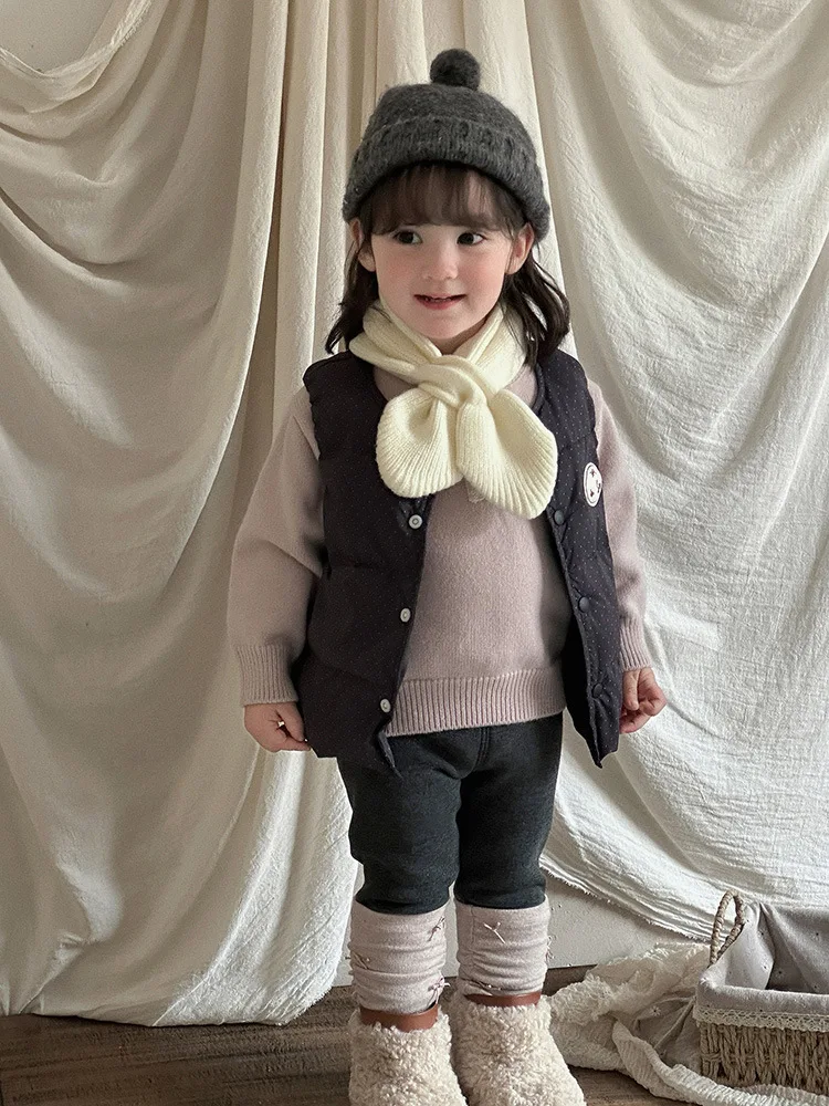 سترة الفتيات متعددة الاستخدامات تشبه الفتاة2025 الخريف والشتاء خفيفة الوزن سترة دون أكمام بطة بيضاء أسفل ملابس الرضع #4