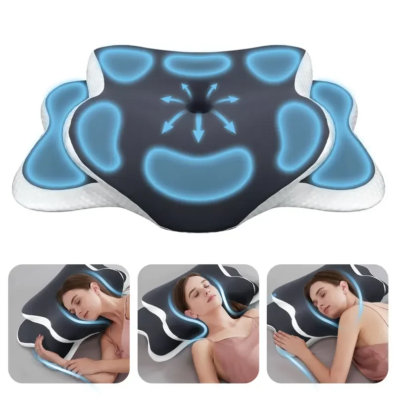 Butterfly Memory Foam Pillows Butterfly Shaped Relaxing Cervical Slow Rebound Neck Pillow Pain Relief Sleeping Orthopedic Beding