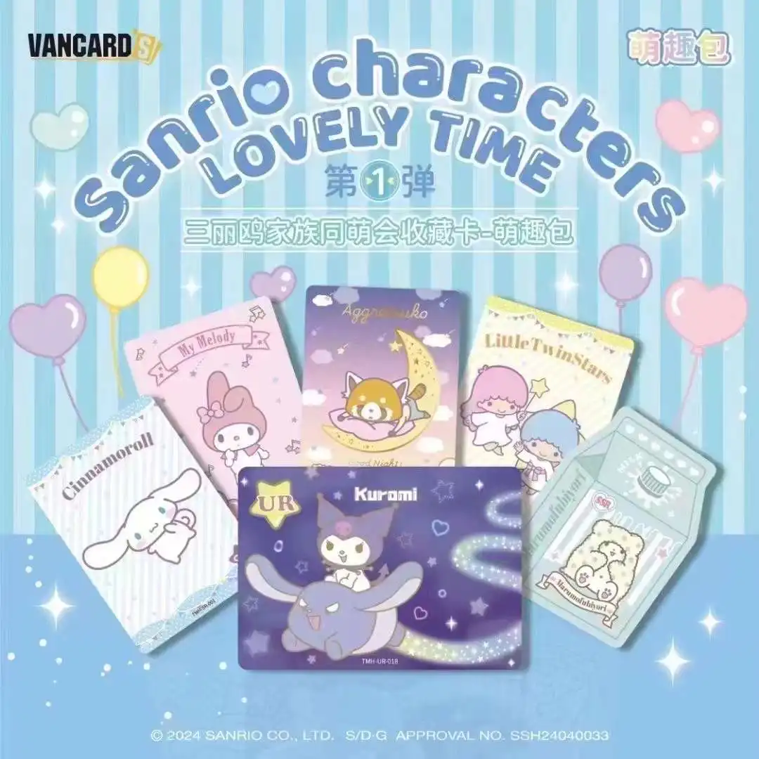 Vancard Sanrio Characters Lovely Time Card, Kuromi pompurin Mymelody LittleTwinStars, tarjetas de colección de HelloKitty, regalo para niños