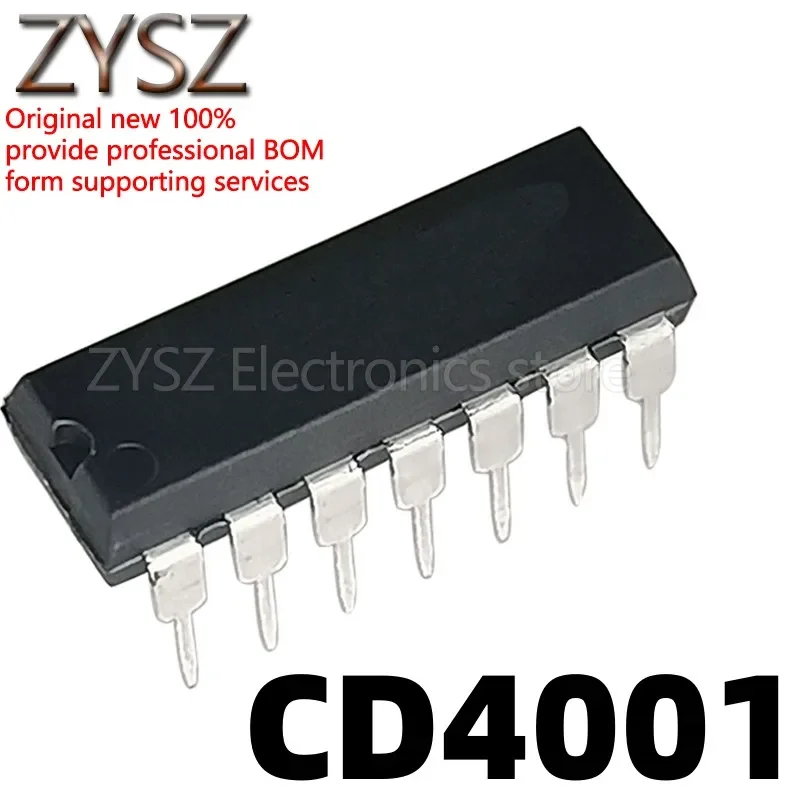 5PCS In-line DIP14 CD4001BE four-input or non-gate IC CD4001