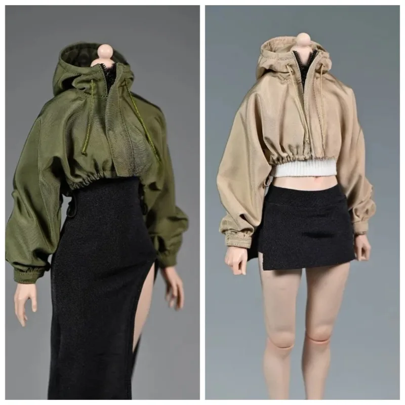 

Функциональная куртка женского солдата в масштабе 1/6, шляпа на молнии, стильная верхняя одежда для 12-дюймовой экшн-фигурки, коллекция аксессуаров для кукол