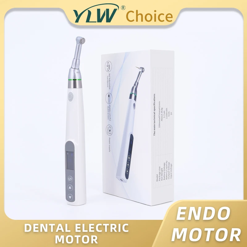 Dental Endo Motor Charging Led Light with 16:1 Contra Angle 360° Rotating Dentistry Endodontic Motor Tools with Dental Tips