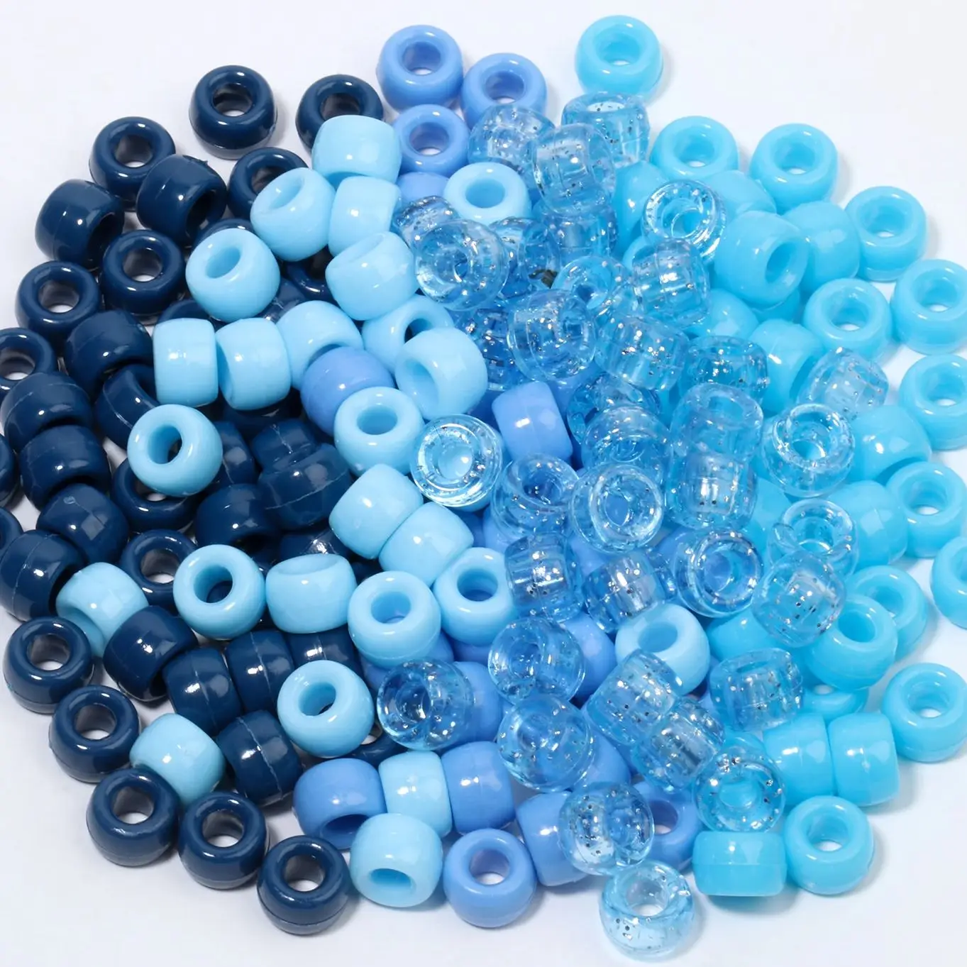 1200pcs Pony Beads Blue Color Acrylic Flat Round Spacer Beads Jewelry Handmade Charms Make DIY Bracelets Necklace Accessory Gift