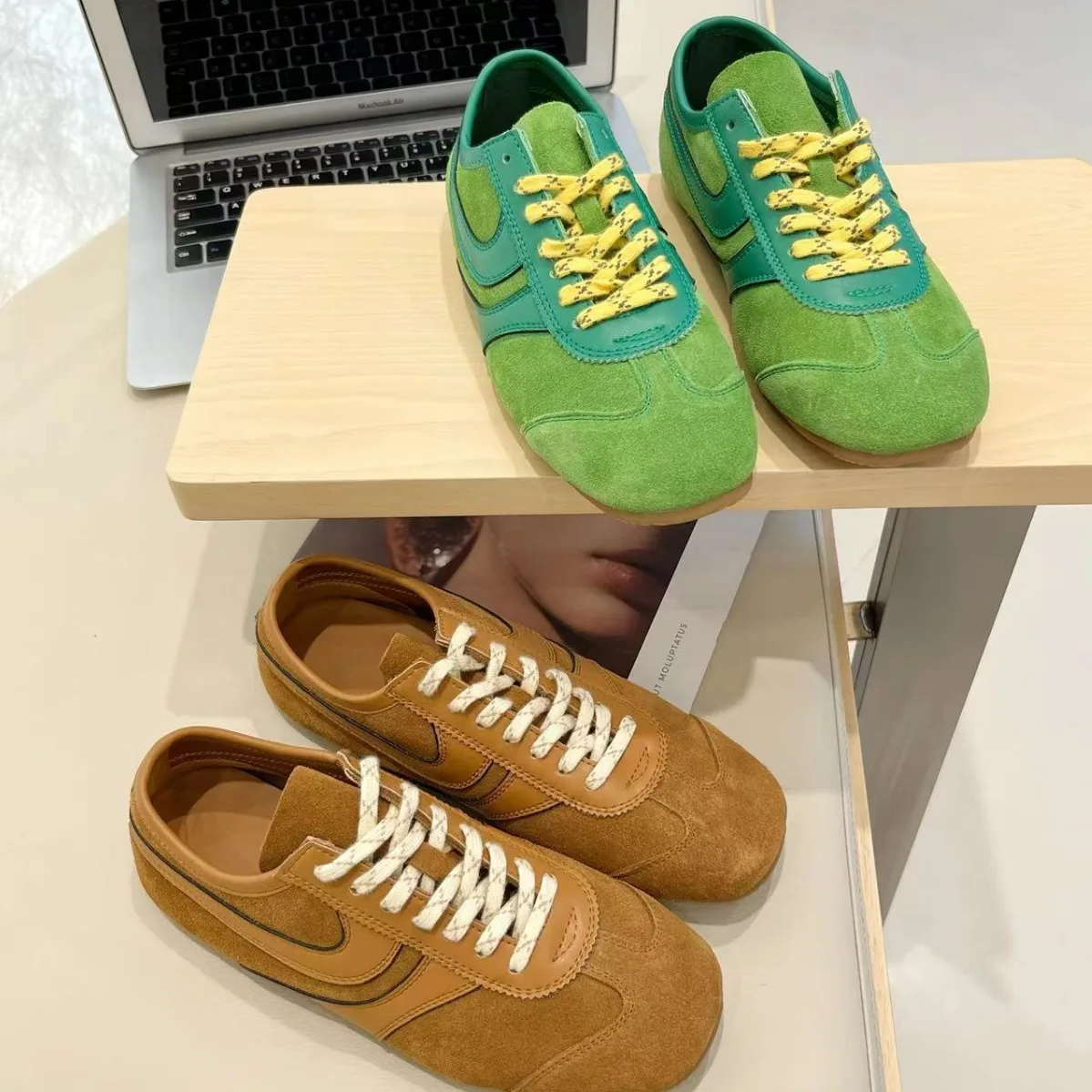 Baskets Confortables et Décontractées pour Femme, Solt Brown, Nouvelle Collection 2024