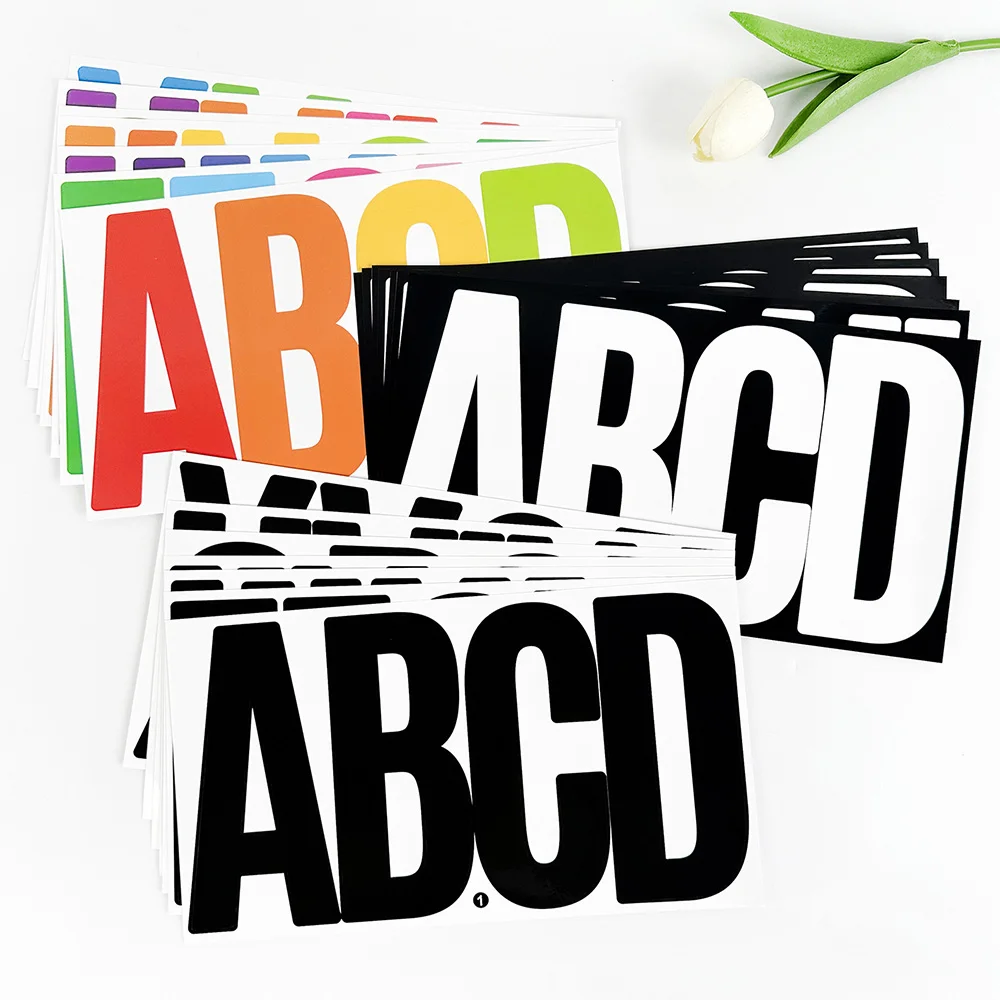 

Waterproof 6Inch Alphabet Stickers 7 Sheets-Sticker Letters Font Large For Boat Numbers,Container,Office Signage,Outdoor Use