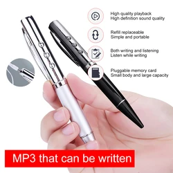 Pen MP3 Player USB Writable Portable Music Player Multi-functional Student Walkman Support 32GB TF Card With Refill