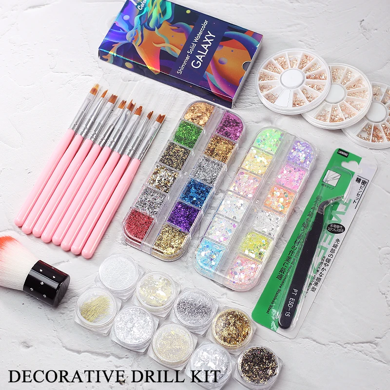 Arte Clavo Set di pennelli per Nail Art decorazioni Design Kit fai-da-te punteggiatura strumenti per pittura accessori per unghie timbratura per unghie polvere Glitter