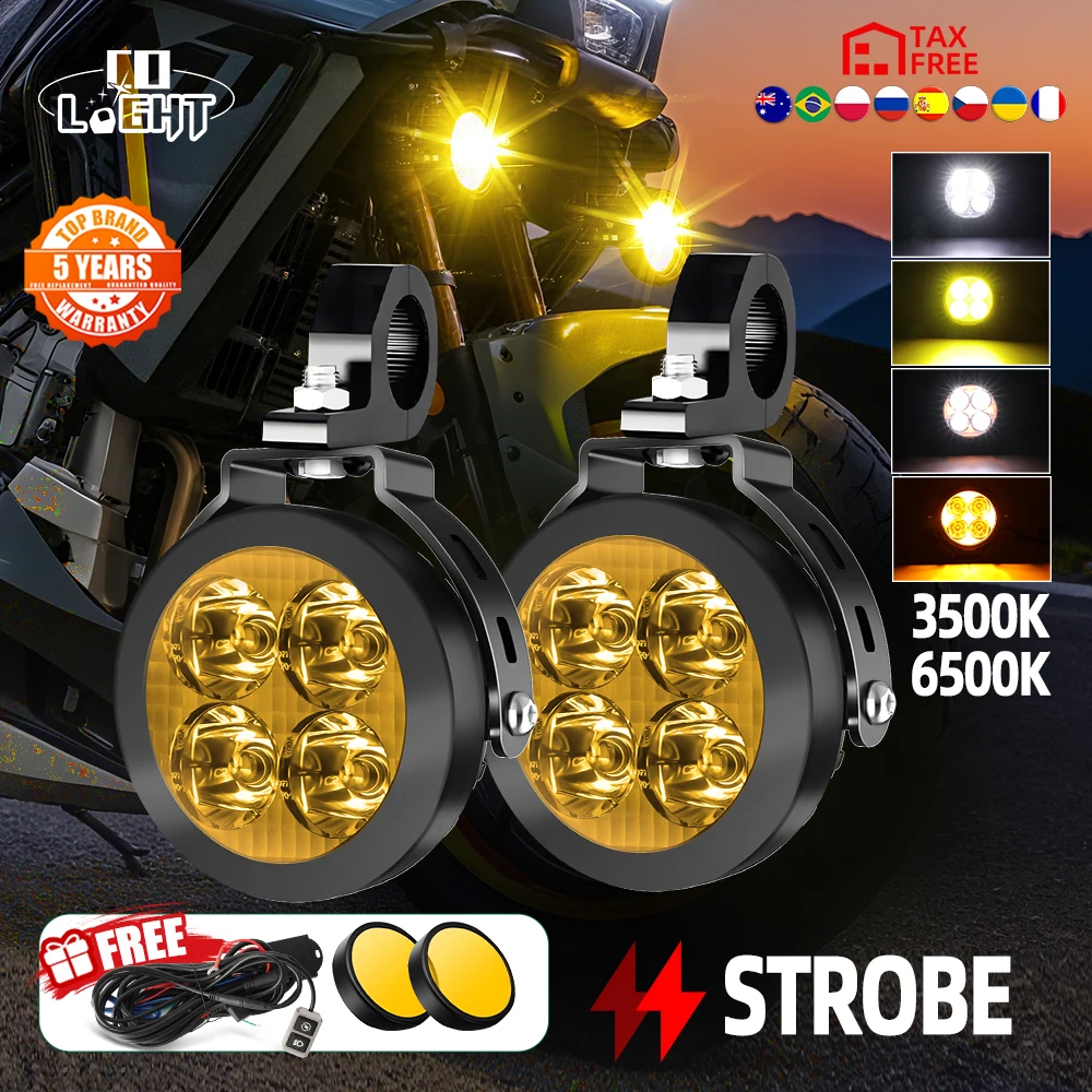 CO LIGHT 4 pollici Moto LED Lampada ausiliaria Super Bright Veicolo Strobe Ad alta potenza per 1200GS F800 Per BMW Fendinebbia 12V 24V
