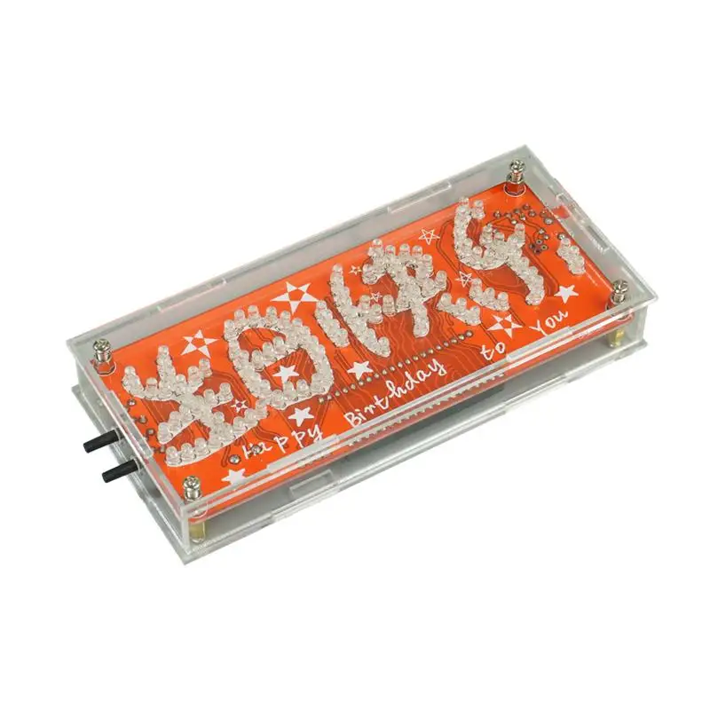 51 Microcontroller Happy Birthday DIY Kit Music LED Blinking Lights Weldring Practice Circuit Board