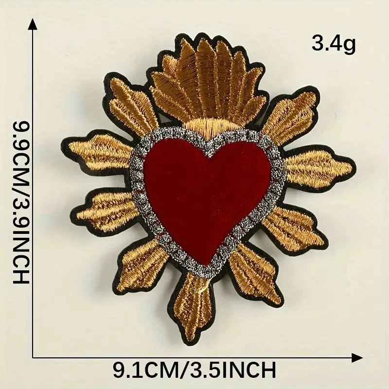 3Pcs Crowns Heart Embroidered Badge for Boys Clothing & Hats Accessories Iron-on Cloth Patch Backpack Repair