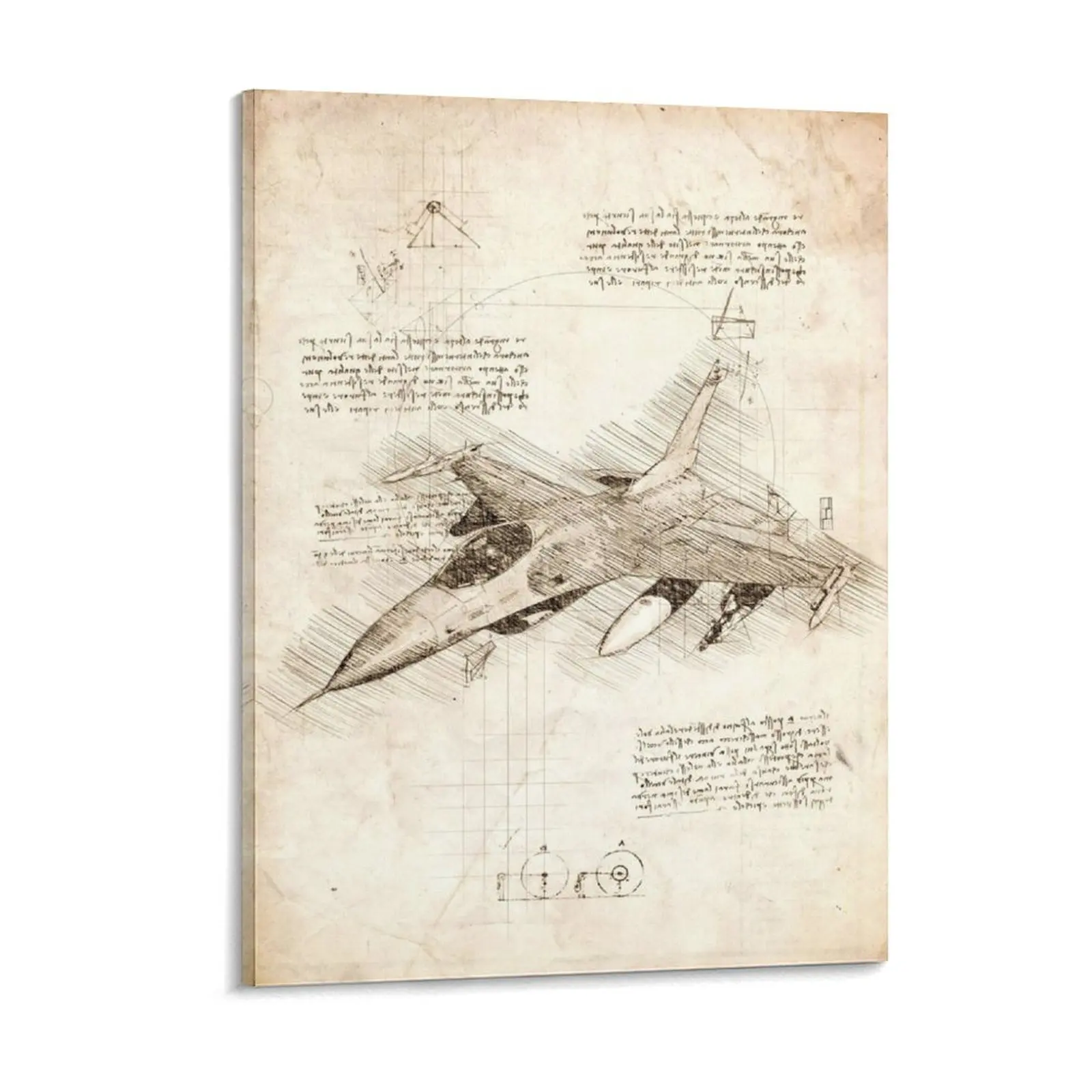 F 16 Fighting Falcon Canvas Painting Retro Decoration Club Design Living Room Framed Wall Paintings
