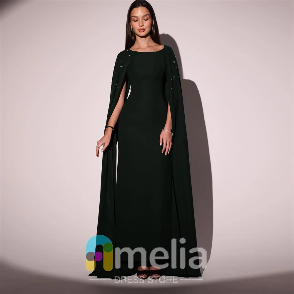 Amelia Elegant Party dresses Woman O Neck Crepe  Evening Prom Dresses for Special Occasions Formal Gowns For Dubai 2024