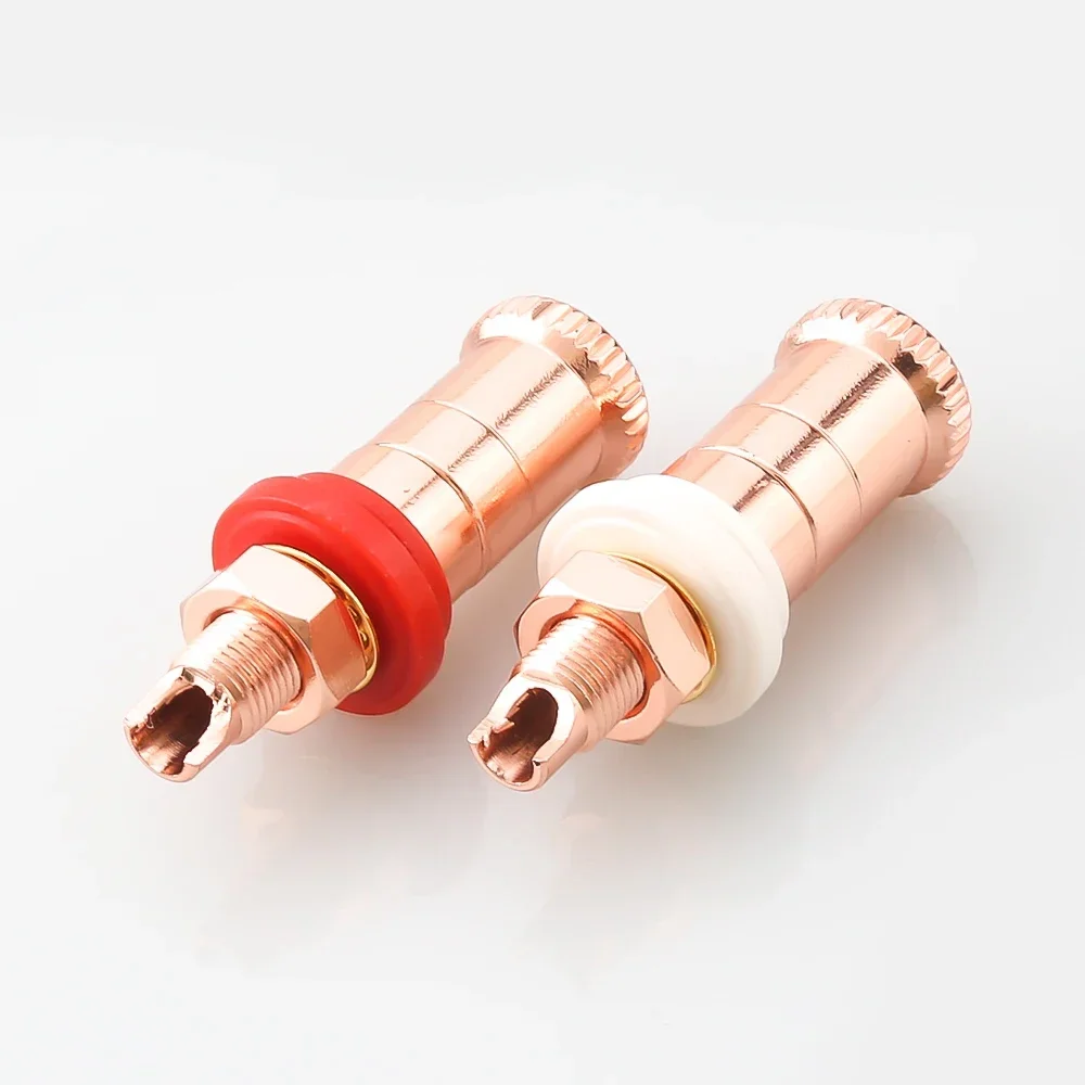 

4pcs Copper Plated Speaker Amplifier Terminal Connectors WBT Style HIFI Audio DIY Binding Post for High Fidelity Sound