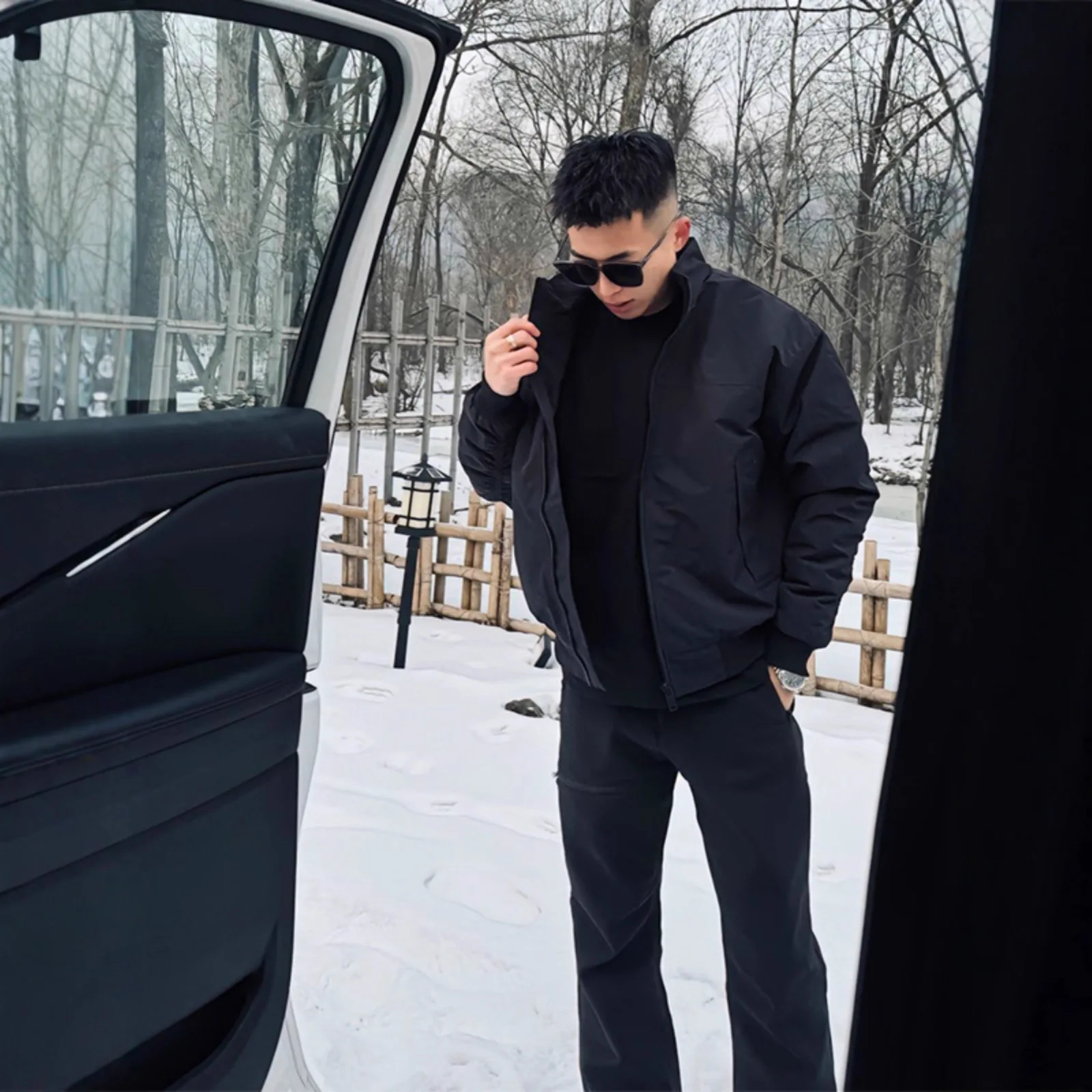 

Мужская функциональная хлопковая куртка-пилот в американском стиле с воротником-стойкой для брутальных мужчин