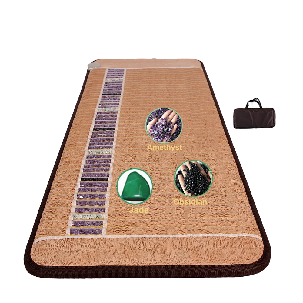 Jade Tourmaline Bio Mat Far Infrared Heating Pad Thermal Amethyst Bed Mattress Technology Magnetic Mats Crystal Massage Pads