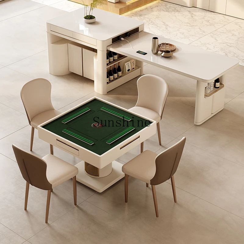 

Multifunctional mahjong machine Island table retractable integrated dual-purpose small apartment rock slab