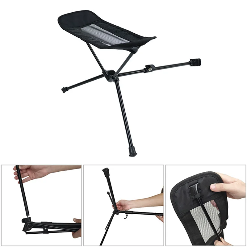 ABUP-2X Collapsible Footstool For Outdoor Camping BBQ Beach Chair Folding Footrest Fishing Chair Foot Recliner Foot Rest