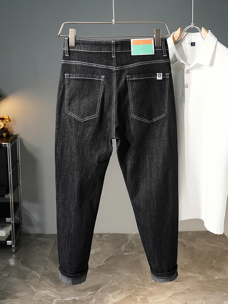 

Летние тонкие джинсы Slim Fit, мужские модные корейские эластичные брюки Sle Nine Points, молодежные, износостойкие, для повседневного использования