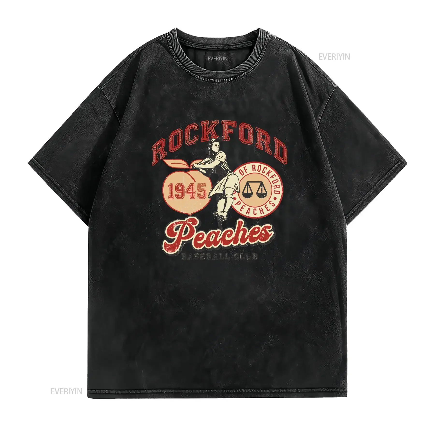 Rockford Peaches Men's T Shirt S 3XL vintage Washed Comfortable Unisex graphic Casual Stretched Breathable Stylish Slightly
