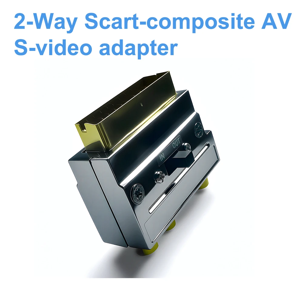 2-Way Scart to Composite RCA or S-Video Cable Adapter BI-Directional Euro Scart to Composite AV S-Video Adapter-Metal Shell