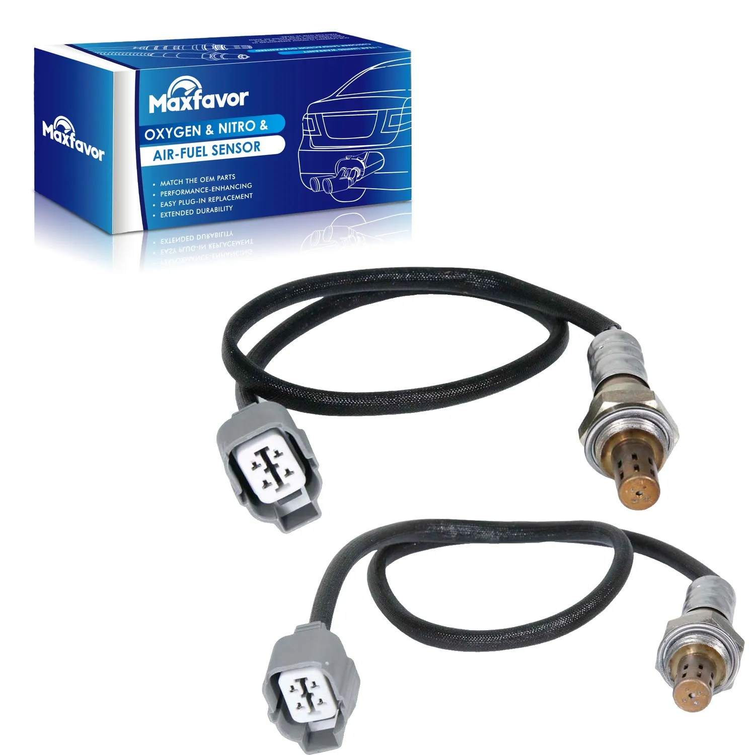 Maxfavor 2Pcs Upstream & Downstream O2 Oxygen Sensor 234-4122 234-4621 Fits for 2001-2003 Honda Civic, for 2001-2003 Acura El Replace 350-34403