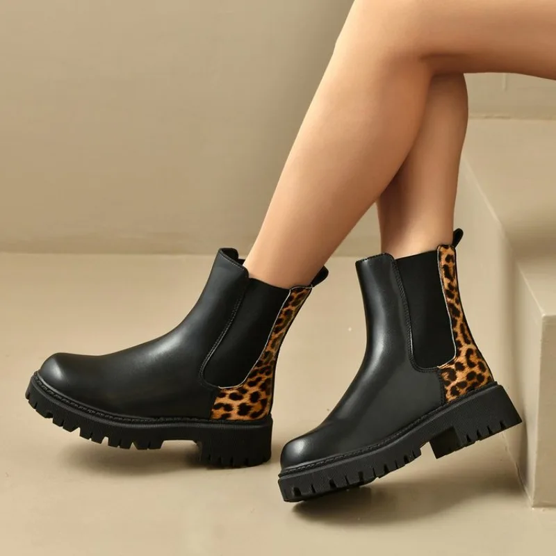 2026 New  Women Chelsea Boots Chunky Shoes Women Platform Ankle Boots Comfortable Retro Trend Boots