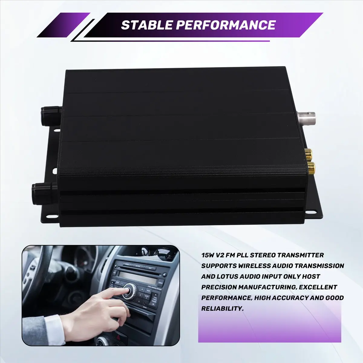 【♮•▲Today-Only!】15W V2 FM PLL Stereo Transmitter Supports Wireless Audio Transmission and Audio Input Only Host TNC