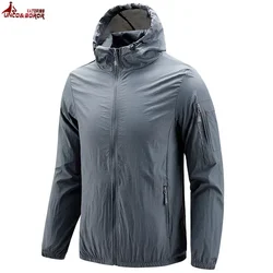 Summer UV Sun Protection Jackets Skin Coats Mens Breathable Ultra-Light Windbreaker Men's Hiking Fishing Hooded Men Clothing