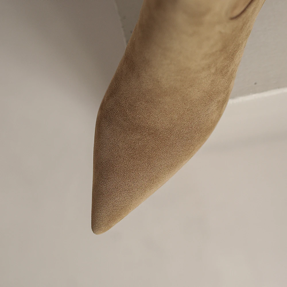 2026 ربيع جديد البهجة الأخضر الأسود النساء الكاحل الجوارب أشار تو عالية الكعب سيدة أحذية زائد كبير صغير الحجم 12 32 44 46 48 #4