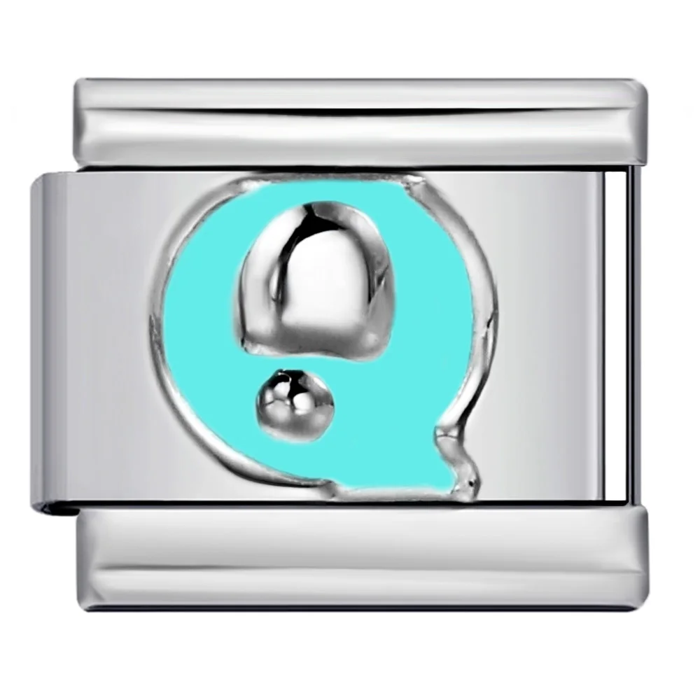 Einfache Grundierung Himmelblau 26 Englische Buchstaben A-Z Italienische Glieder Passend für 9mm Charms Edelstahl-Armbänder DIY Schmuck Geschenk – Detail 5