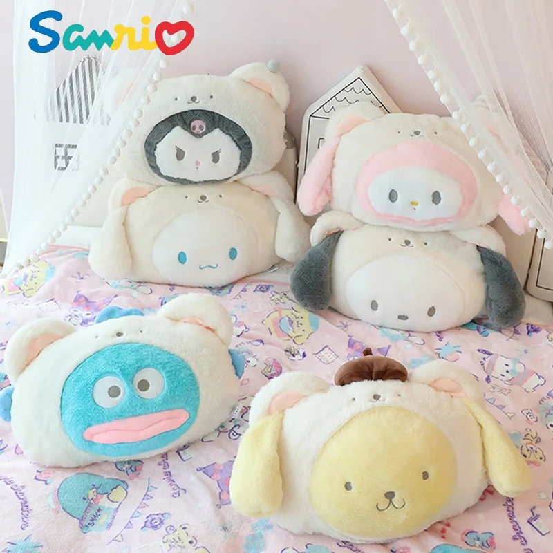 

Sanrios My Melody Cinnamoroll Kuromi Толстая Подушка Одеяло кукла ворсовое одеяло диван кондиционер одеяло портативное дорожное одеяло