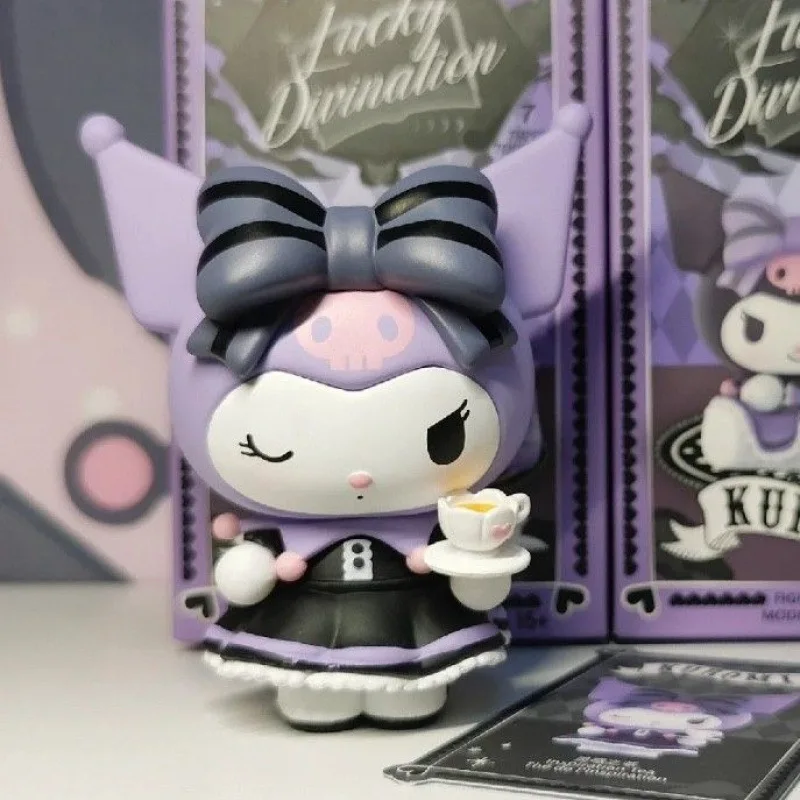 

6Pcs Set Sanrio Kuromi Lucky Divination Series Action Figure Doll Surprise Box Cute Model Anime Figures Collection Toy