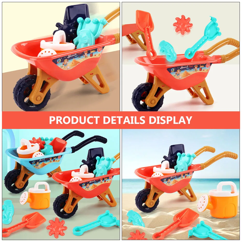 1 Set 6Pcs Beach Toys for Kids Playthings Funny Water Toys Sand Bucket Summer Toys for Beach Sand Water Game Playing Cart