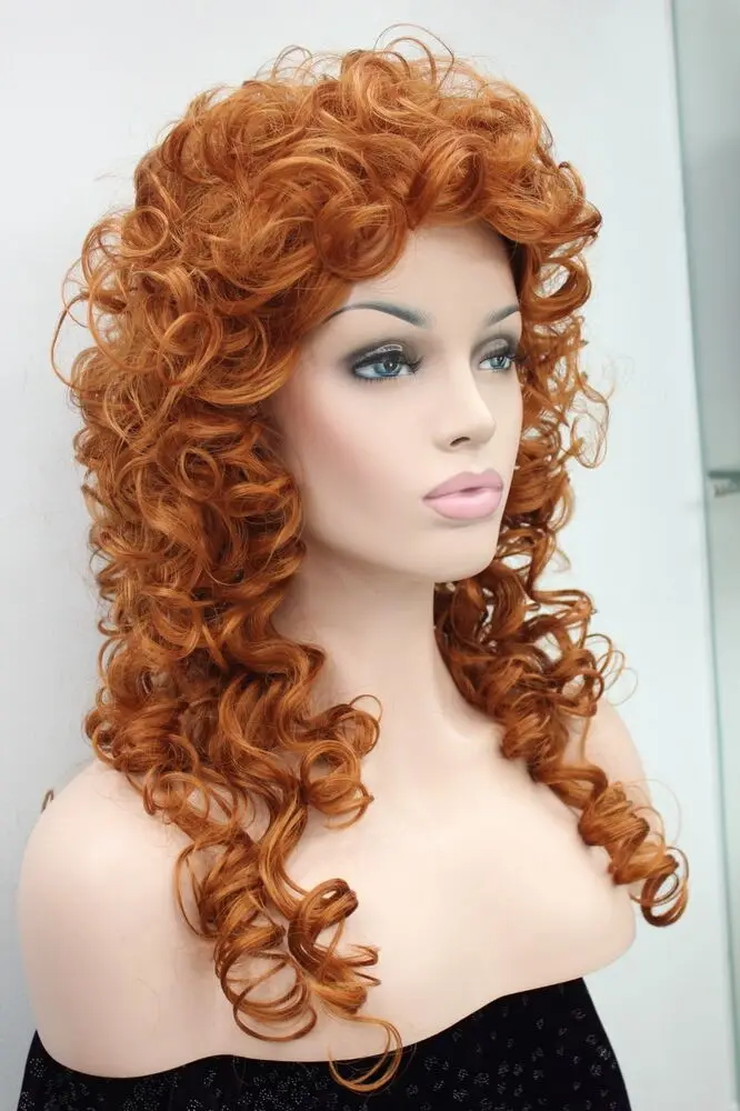 Fashion women\'s wigs curly 60cm long synthetic hair wig loose curls color 130A