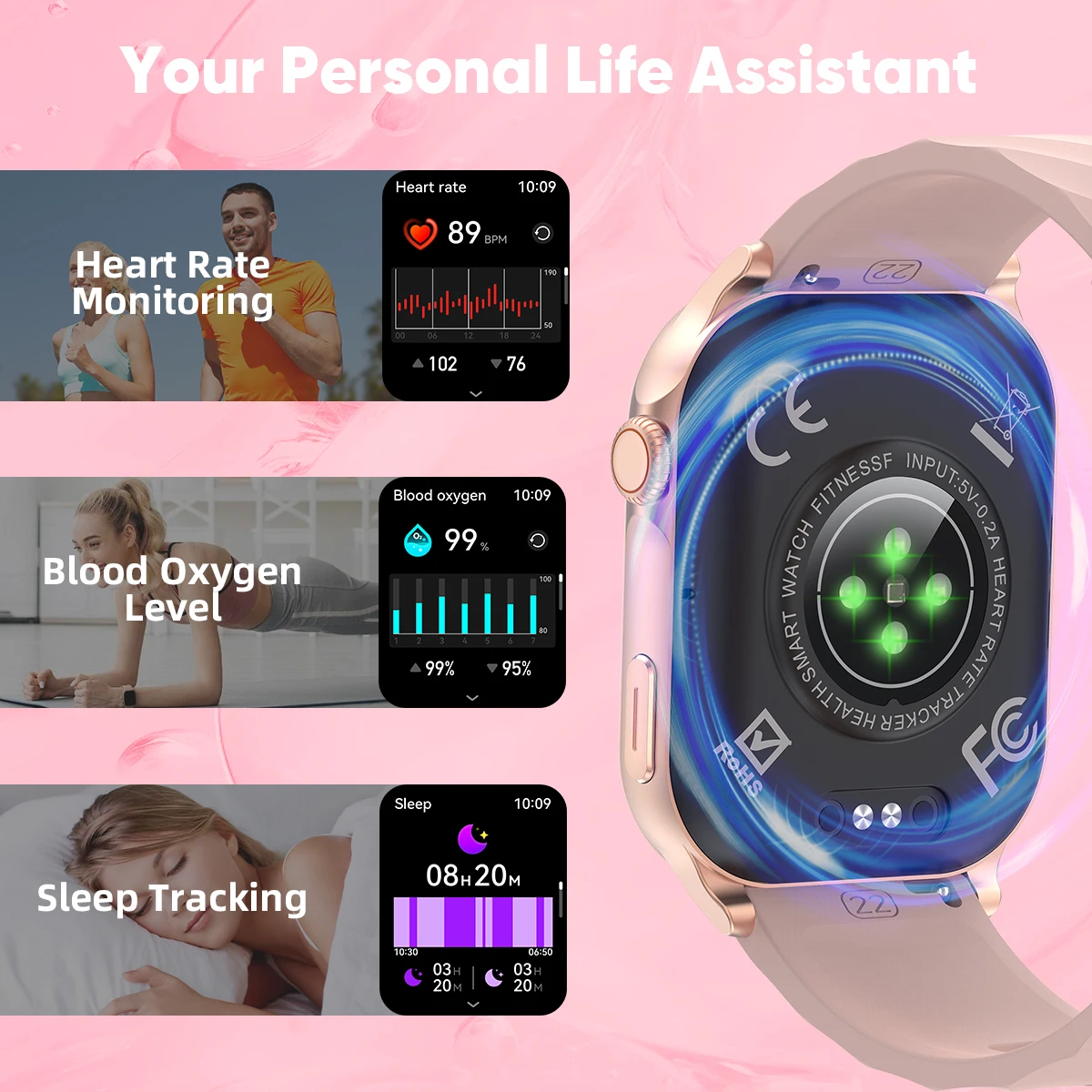 LIGE 2025 Astuto Della Vigilanza 2.01 "Full Touch BT Chiamata Vocale Sport Orologi Impermeabili Frequenza Cardiaca Ossigeno Nel Sangue Smartwatch Per Le Donne Degli Uomini