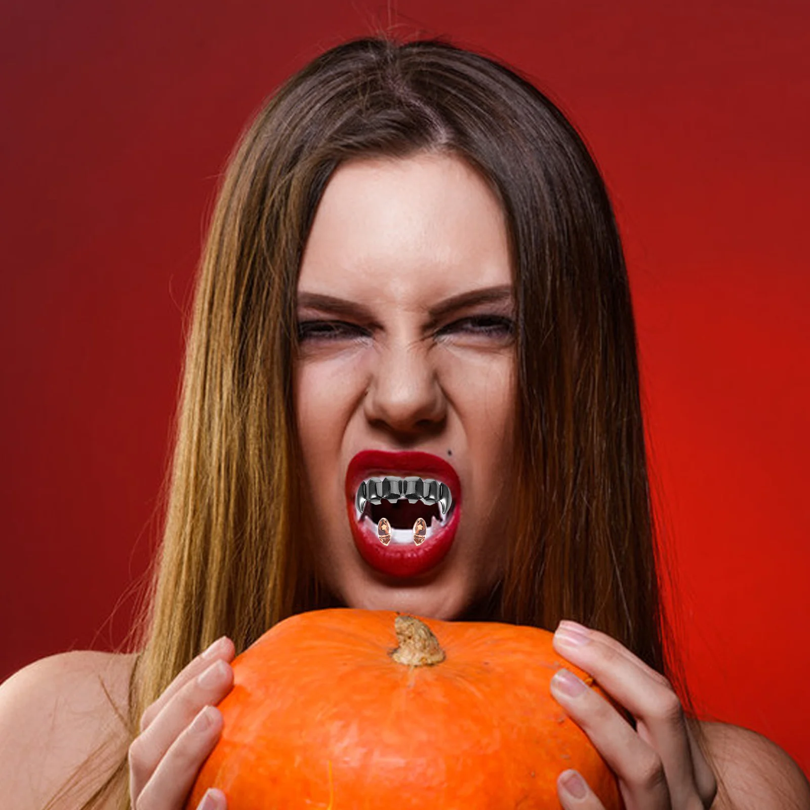 Mixed Color Vampire Fangs Tooth Cap Comfortable Fit Reusable Halloween Party Fake Fangs Accessories Fake Tooth Cap