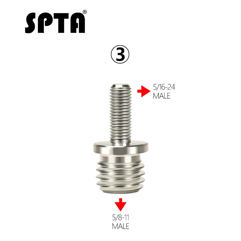 SPTA M14 to M16 to 5/8 to 5/16-24 Angle Grinder Thread Adapter Interface Connector Converter for Rotary Polisher  Electric Drill