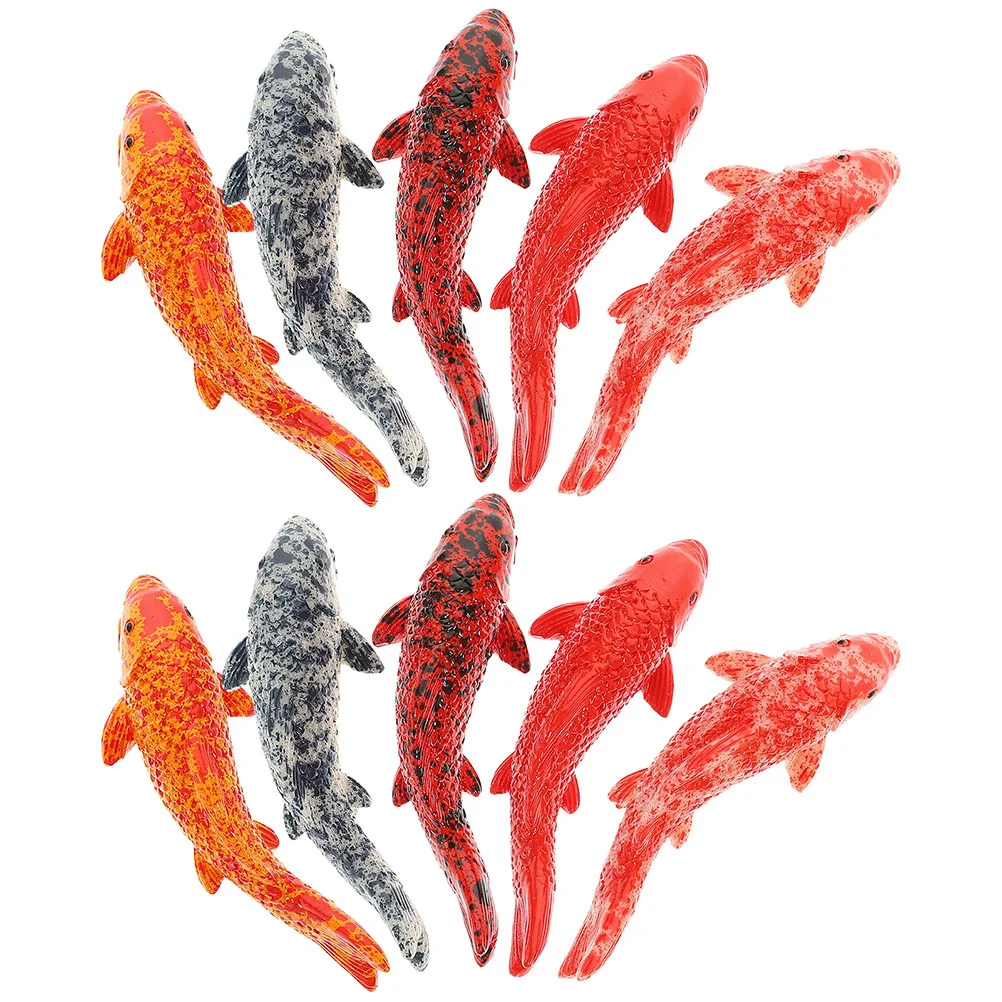 

10Pcs Tiny Plastic Fish for Aquarium Terrarium Realistic Mini Goldfish Decor DIY Fairy Garden Koi Fish Ornament Desk Bookshelf