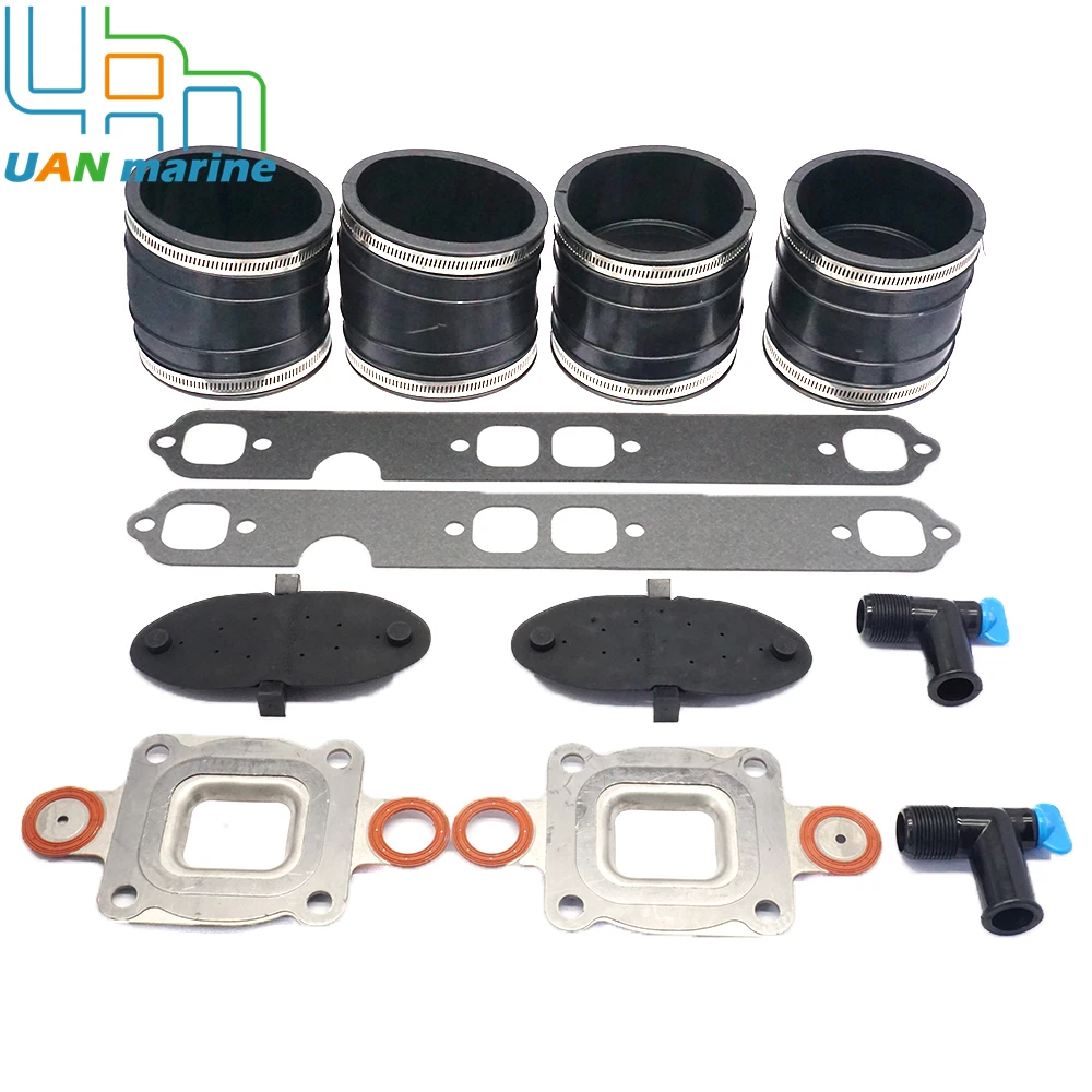 

27-864850A02 Exhaust Dry Joint Manifolds Standard Cooling Gasket Kits For MerCruiser GM V8 S.B. 27-33395 807166A1 22-806926A1