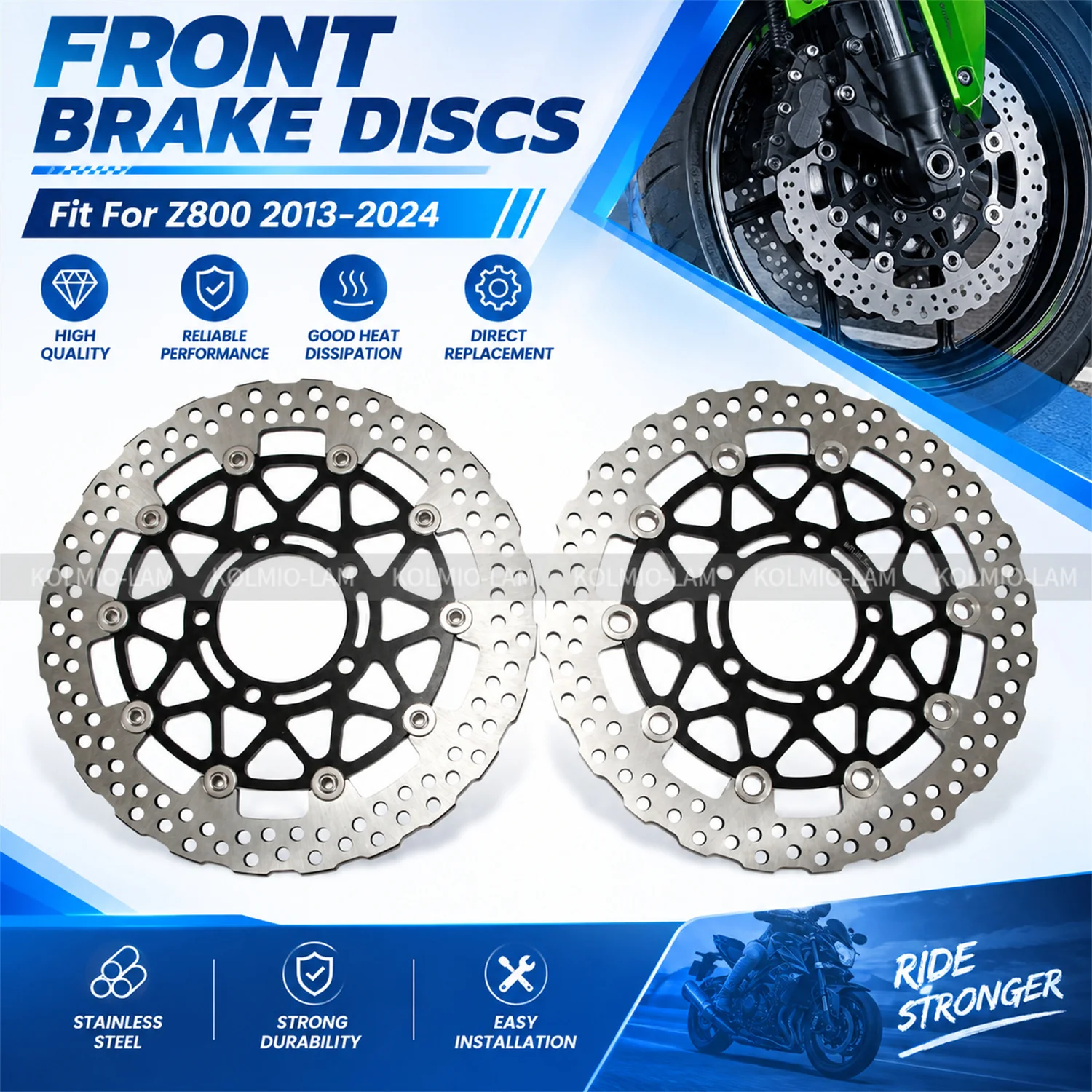 Fit For Kawasaki Z800 2013 - 2024 Motorcycle Accessories Floating Front Brake Disc Rotor Z 800 2014 2015 2016 2017 2018