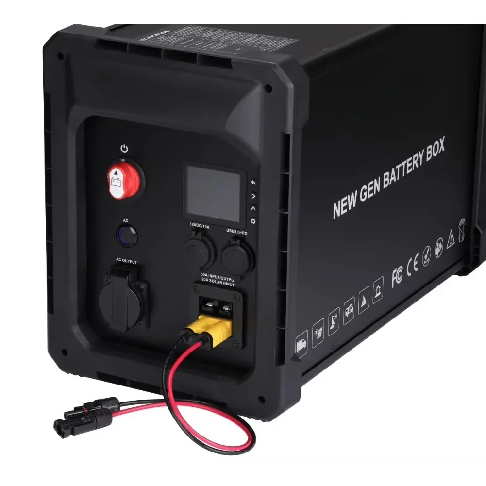 LICITTI 200Ah 12V متعددة الوظائف فارغة ليثيوم AGM جل الرصاص الحمضية لتقوم بها بنفسك صندوق بطارية مع العاكس لأنظمة الطاقة الشمسية خارج الشبكة