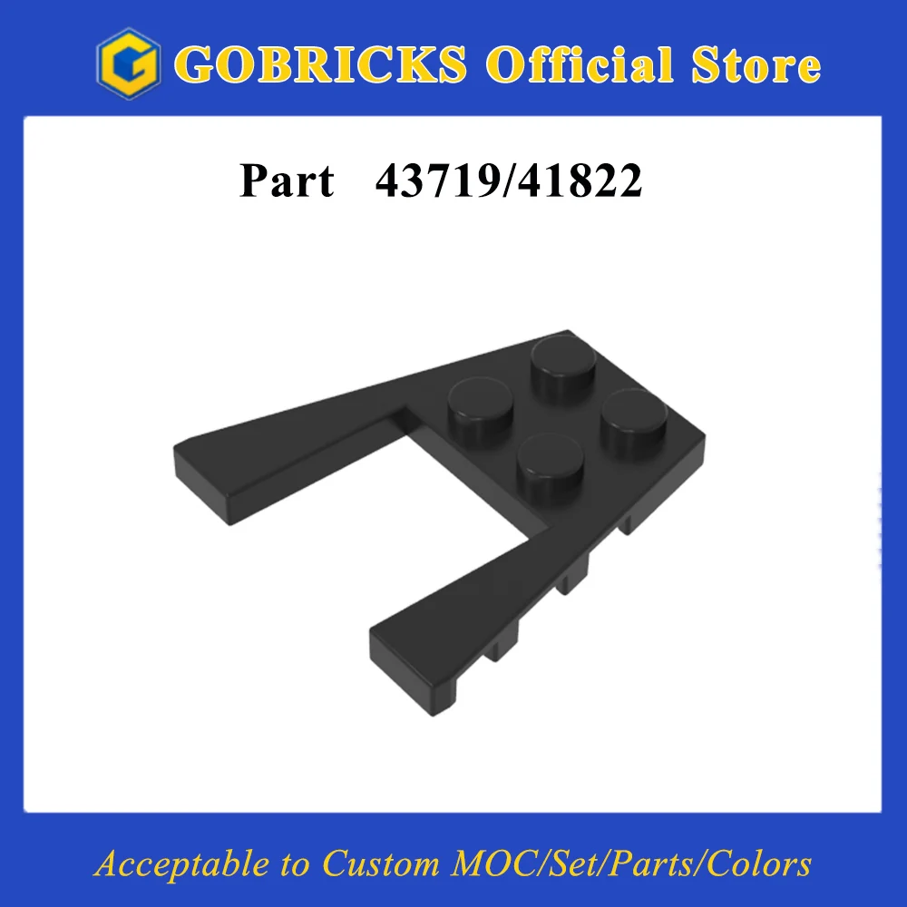 

Gobricks 1 Pcs MOC 4 x 4 Wedge Plate with 2 x 2 Cutout Bricks Compatible With 43719 41822 Model Building Blocks Parts Kids Toys