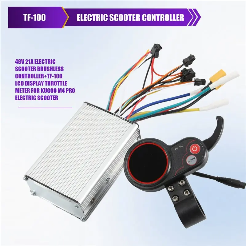 NEW HOT In Stock-48V 21A Electric Scooter Brushless Controller+TF-100 LCD Display Throttle Meter For Kugoo Pro Electric Scoot