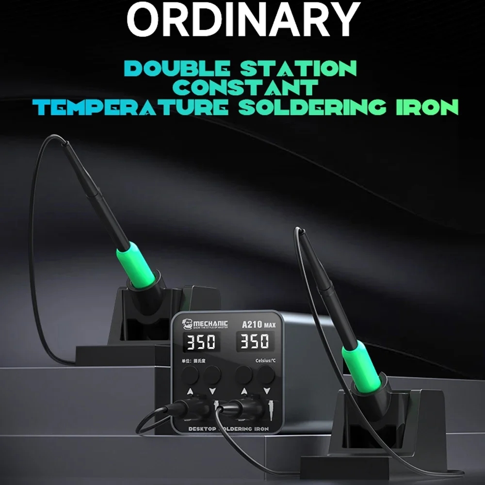A210 Max Dual-station Constant Temperature Desktop Soldering Station C210 Handel Short Circuit Protection Welding Tools