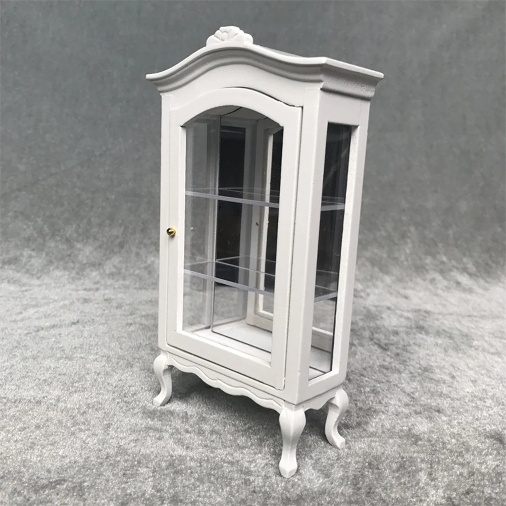 

Mini Pure White Cabinet 1:12 House Accessories Miniature Furniture Kid Pretend Play Toy Simulation Furniture