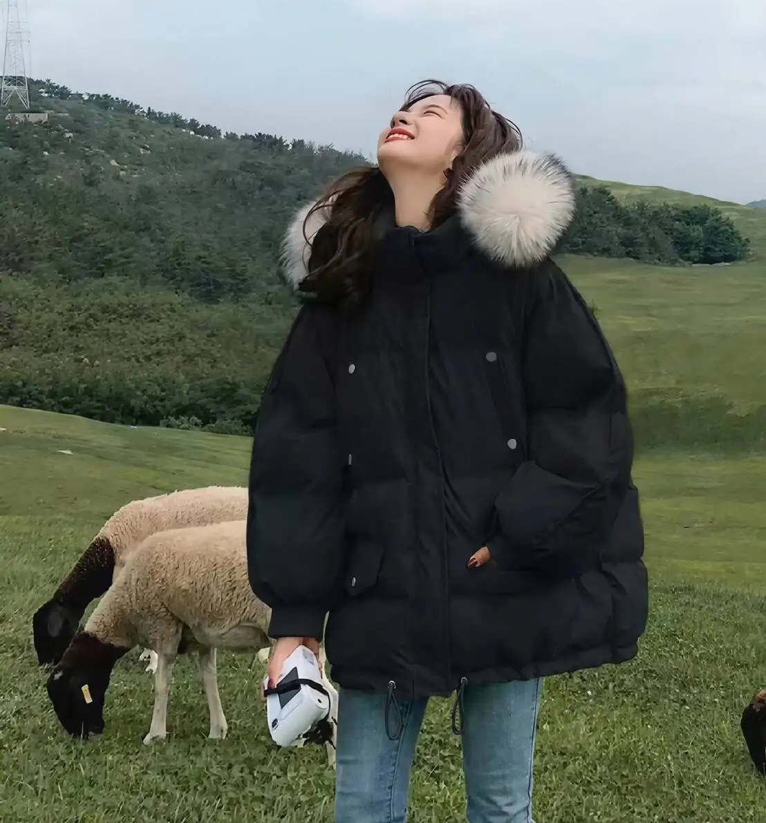 

Женские армейские осенние стеганые парки без пуговиц с наклонным эластичным поясом в консервативном стиле для колледжа, школы, повседневного отдыха, OL