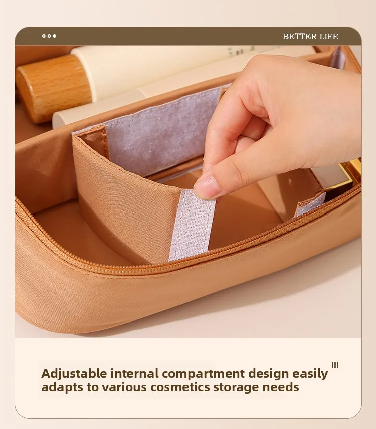 Large-Capacity Cosmetic Bag Double-Layer Toiletry Beauty Tool Organizer with Dividers; Portable Oxford Cloth Travel Handbag