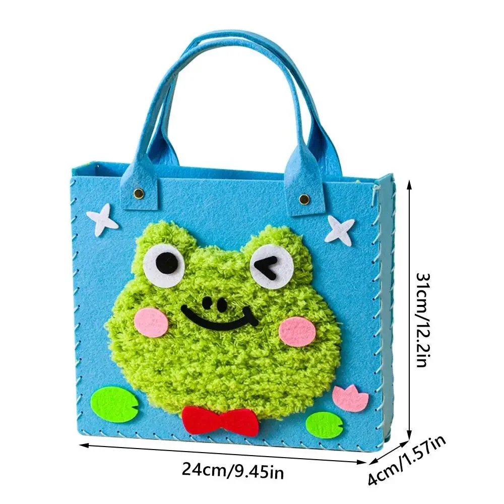 Multicolor DIY Felt Animal Bag Kits Sewing Needle and Thread Felt Material DIY Embroidery Bag Set Beads Toys Cartoon Animal