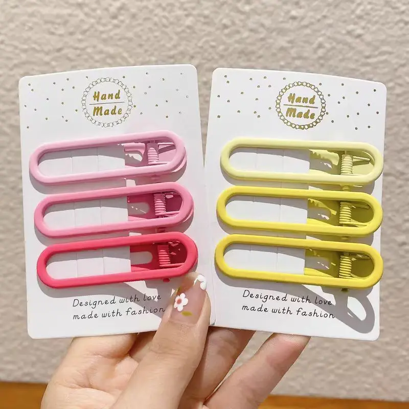 [3-Pack] Candy-Colored INS Wind Female Side Duckbill Clip One Word BB Clip Hairpin Bangs Small Card Hair Accessories